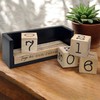 MIJOMA Yearly Countdown Calendar Cube Made of Wood - Permanent
