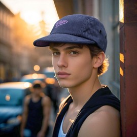 CLAPE 5 Panel Hat for Men and Women, Soft Cotton Breathable Shapeable Brim Baseball Caps Foldable UV Protection Flat Brim Hat