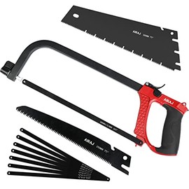 AIRAJ High-end Hacksaw Set, Universal Metal Hacksaw with 3 Different Hacksaw Blades, Best Hacksaw for Metal and Heavy Duty Hand Saw for Cutting Wood, for Cutting Any Metal and Wood Material