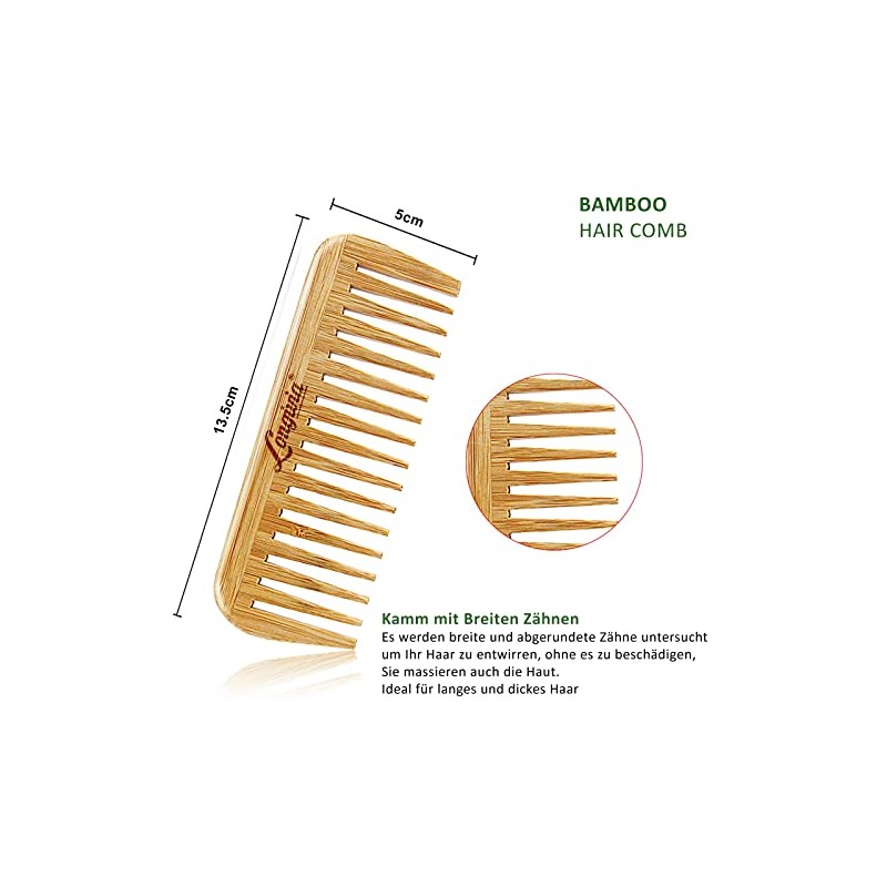 Comb for Curls Hair Ecological Wooden Comb Coarse 100% Natural