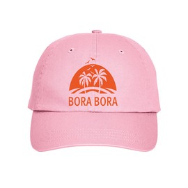 Press Fans - Bora Bora Surf Beach Hat Baseball Cap Distressed Classic Polo Style Adjustable, m56 Light Pink