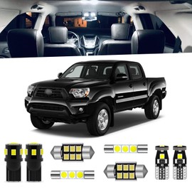 ENDPAGE 7-Pieces Tacoma LED Interior Light Kit for Toyota Tacoma 2005 2006 2007 2008 2009 2010 2011 2012 2013 2014 2015 White 6000K Interior LED Lighting Package + License Plate Lights, Install Tool