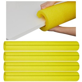 Hanaive 4 Pcs 40 Inch x 4.1 Inch Jumbo Pool Noodles Bulk Large Pre Slit Clamp Foam Protection Foam Tube Swim Noodles for Swimming Floating Craft Projects Padding Bumper(Yellow)