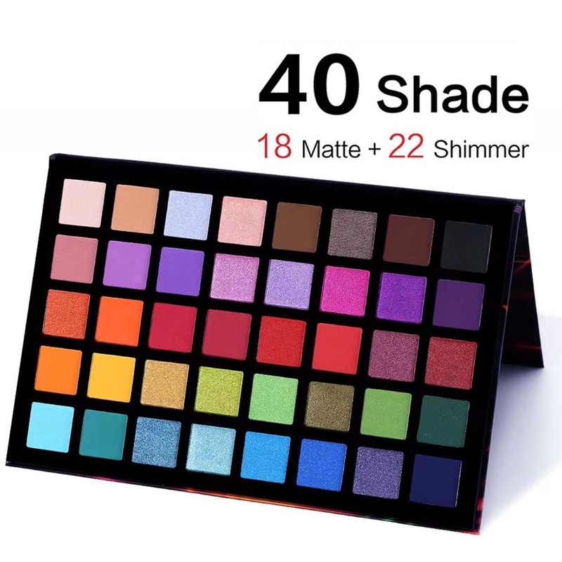 40 Colours Eyeshadow Palette, Colourful Eyeshadow Palette, Matte and Shimmering,