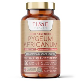 High Strength Pygeum Africanum - 120 Capsules - 4000mg per Serving - 20:1 Bark Extract - 13% Phytosterols - Prostate, Bladder & Urinary Tract Support - UK Made - GMP - Additive Free - Vegan