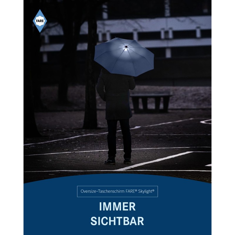 FARE Oversized Pocket Umbrella Skylight - Effective Umbrella with LED