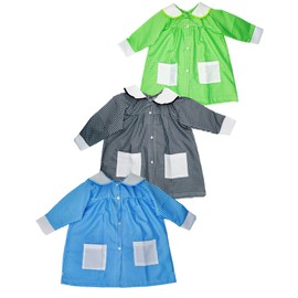 3 Pack Delantal de Pintura para Niños, Delantales de Artista, Batas de Arte para Niños antimanchas (Negro + Cielo + Limón, 4)