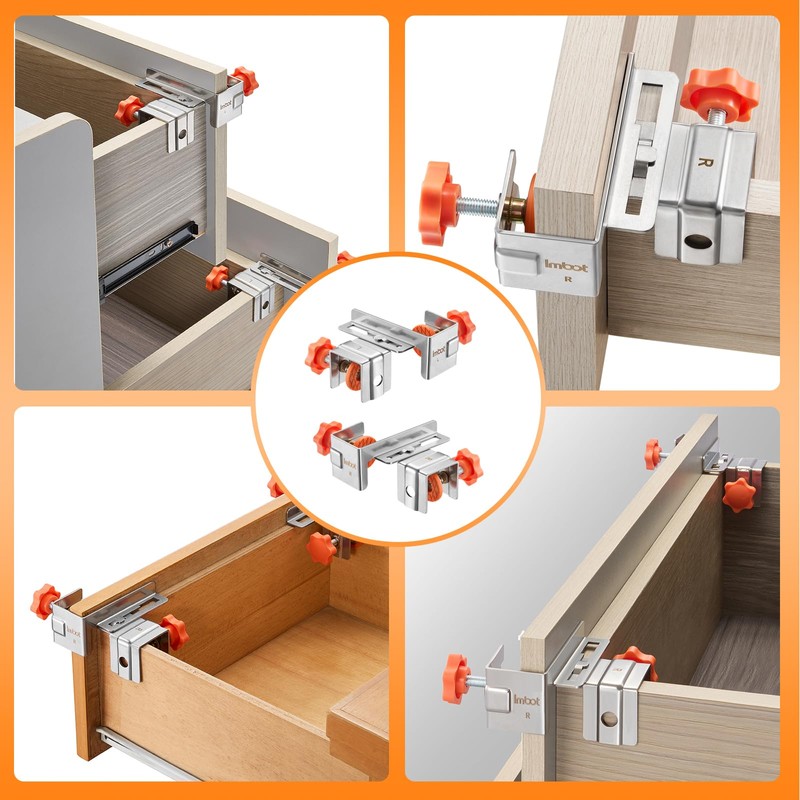 Imbot Drawer Front Installation Clamps， Adjustable Cabinet Drawer Mounting Hardware