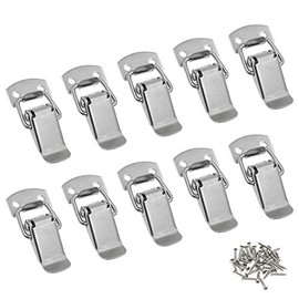 Zorfeter Stainless Steel Spring Loaded Toggle Lock Clasp Buckle Latch for Cabinet Boxes Suitcase with Mounting Screws, Pack of 10