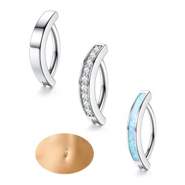 Subiceto 3Pcs Pink Belly Button Ring