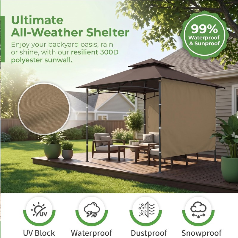 3PCS Gazebo 5x8 Replacement Canopy Sidewall