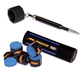 OKKO Octagon Bullet Billiard Pool Cue Chalk Pocket Holder Black + 1 Tube/5 pcs of Predator Chalk