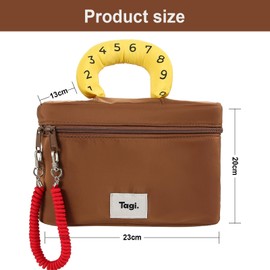 Souvik Cosmetic Bag Women's Large Capacity Makeup Bag Portable Makeup Organiser Cute Makeup Bag for Girls Cosmetic Bag Girls for Travel and Everyday Use, brown, L, Cute contrast color cosmetic bag,