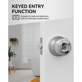 AmzGod 6 Pack Door Knob with Lock and Key, Keyed Different Entry Door Knobs,Interior and Exterior Door Lock for Front Bedroom/Bathroom Door Knobs Brushed Nickel Finish