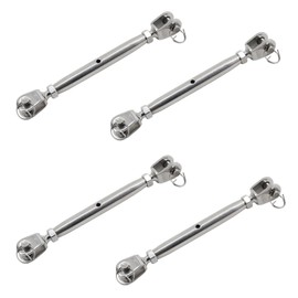 4 Pieces 304 Stainless Steel Closed Body Rigging Screw Turnbuckle Wire Tension Balancer Marine Boat Rope Tension Balancer M5