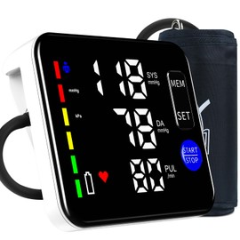 GUAEVER Blood Pressure Monitor Rechargeable Upper Arm Blood Pressure Monitors for Home Use Large Screen Bp Machine, 2x120 Memory, Voice Broadcast Bp Monitor (Black)