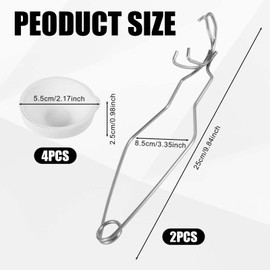 PEUTIER 6pcs Crucible Kit, with 4pcs Small Quartz Crucible and 2pcs Crucible Tongs Crucibles for Melting Metal Pottery Tools for Casting Refining Gold Silver Aluminum Copper Brass