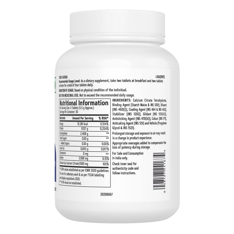 Generic Generic Most Absorbable Calcium | Improves Bone Strength &