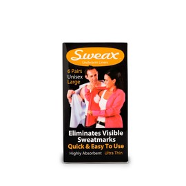 Sweax Underarm Liners Unisex (Large) X 6 Pairs