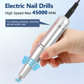 ANGNYA Nail Drill Electric File Machine Set for Gel & Acrylic Nails, Professional Cordless Efile Manicure Tools & Supplies for Tech Essentials (White)