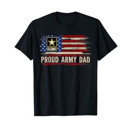 Vintage Proud Army Dad American Flag Veteran Gift T-Shirt for Women Kids Men