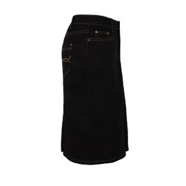 Fraternel Women's Jeans Skirt Knee-Length Pencil Stretch, black