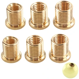 6-Piece Shift Knob Adapter Universal Car Shift Replacement Screws Shift Lever Screws Aluminum Alloy Material Gear Stick Knob Thread Screw Adapter Retainer Suitable for Most Car Shift Knobs M10x1.25