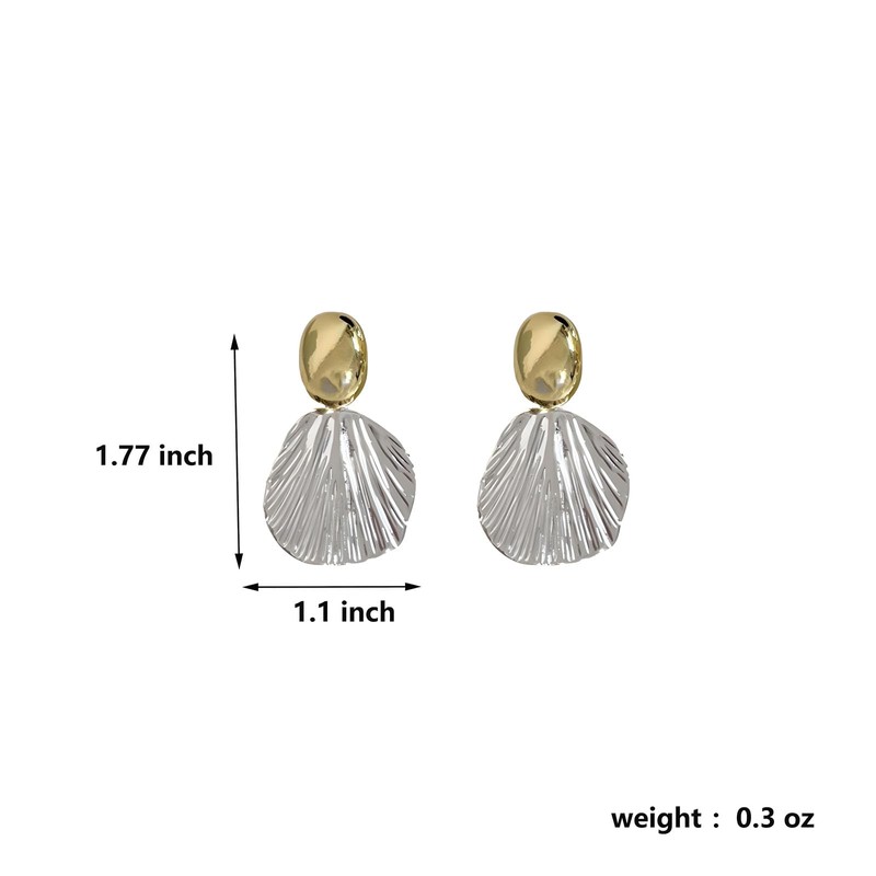 Silver Shell Charm Earrings for Women Silver Fan Shaped Earrings