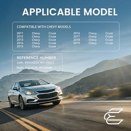 EKLN - Visera solar izquierda y pasajero derecho con espejo compatible con Chevy Cruze 2011-2019 Reemplaza OE 95034256 95034253 Color: beige