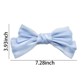 Big Hair Bow Clips for Women French Barrette Hair Clips for Girls Blue Bow for Hair Metal Hair Clips Organza Bowknot Hair Barrettes Hairpin Christmas Bow Hair Accessories for Birthday Christmas Party