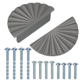 YELARXI Half Moon Cabinet Pulls Zinc Alloy Drawer Pulls Cabinet Handles Knobs with Screws, 2.5 Inch Hole Center Fit for Cabinets Drawers Wardrobes - Semicircle (2 Pack, Gray)
