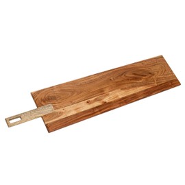 Creative Co-Op Acacia and Mango Wood Cheese and Serving Board with Handle, Natural