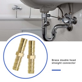 Create idea 8PCS 8mm Brass Barb Hose Fittings Straight Connector Coupler Splicer Mender Fuel Hose Joiner for Air Pipe Water Pipe Fuel Pipe Oil Pipe Accessories