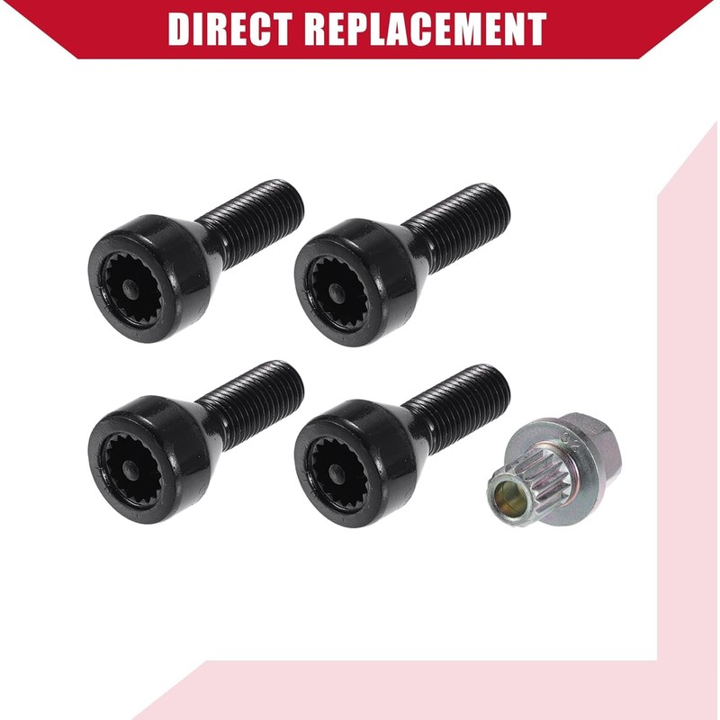Dixhills Locking Wheel Bolt Locks Nuts Tool Set M12 x
