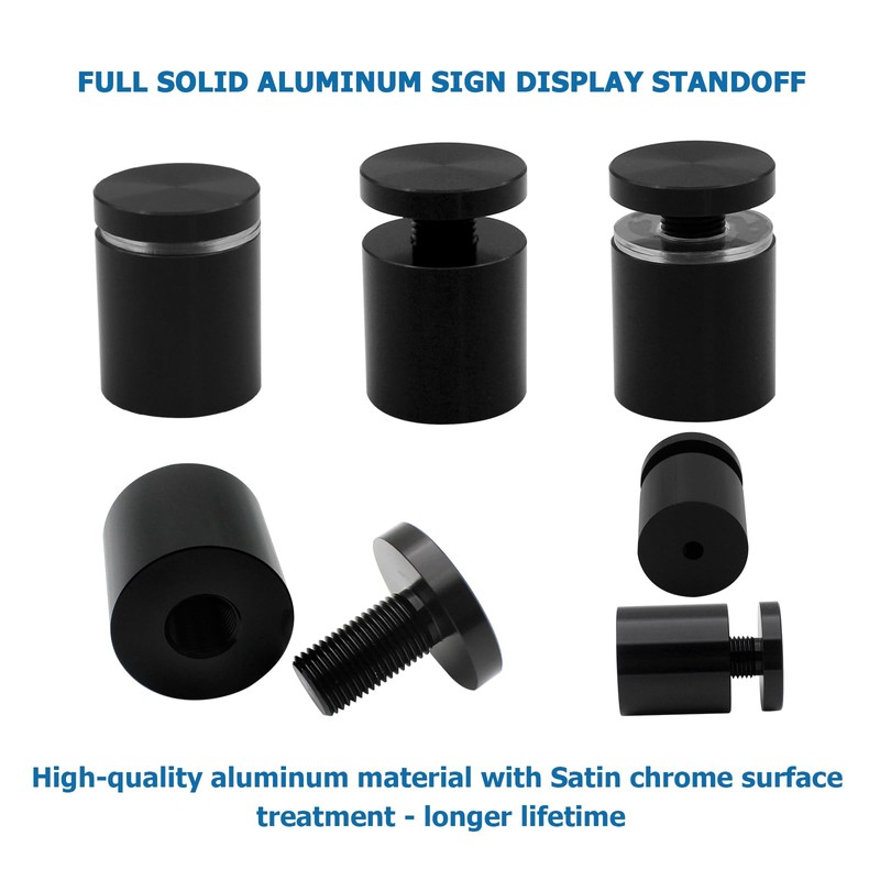KENSHIRE 12PCS 25x25mm Aluminum Solid Standoff Wall mounts Sign Support
