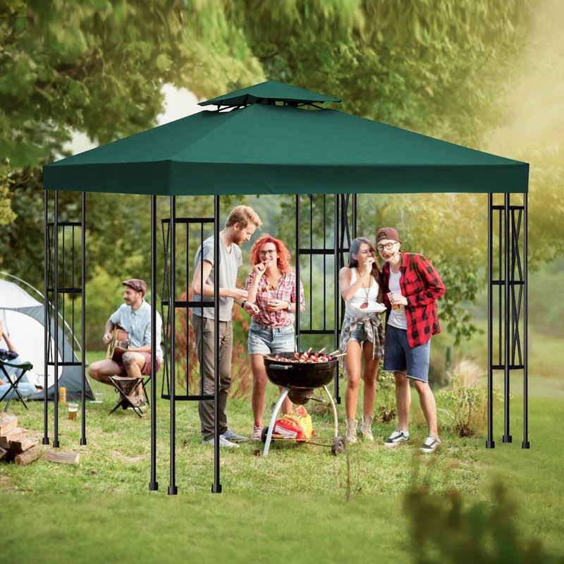 10x10 Canopy Replacement top Double Tiered Polyester Replacement Canopy for