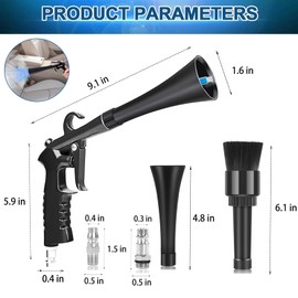 AOAUTO High Pressure Car Cleaning Gun Detailing Interior Dryer Air Blow Gun,Car Cleaning Tools,Air Gun for Compressor Quickly Removes Dirt and Dust Works with Air Compressor