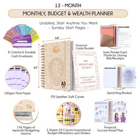 Financial Planner & Monthly Planner & Monthly Bill Organiser – 12 Months Journey to Financial Freedom, Monthly Budget Book | Much More than Just a Budget Planner or Financial Planner