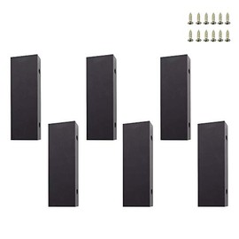 LC LICTOP 4 in Finger Edge Pull Back Mount Hidden Concealed Handle for Home Kitchen Cabinets Drawers 2.52" Hole Spacing 6Pcs Black