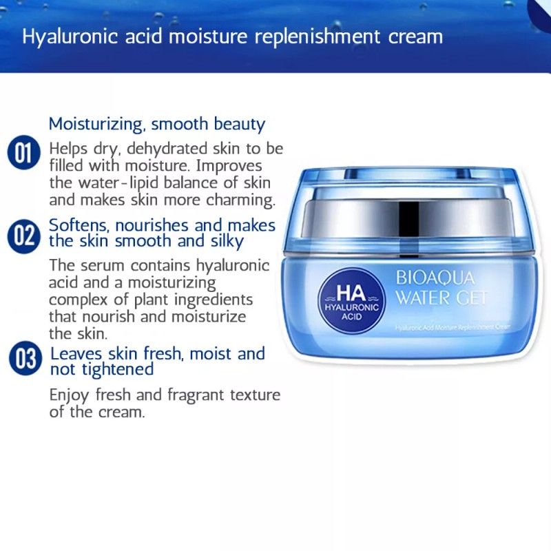 BIOAQUA Water Get Hyaluronic Acid Moisture Replenishment Cream Skin Care