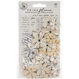 Prima Marketing Pretty Pale Paper Flowers 48/Pkg-Organic Beauty
