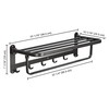 Yescom Foldable Towel Rack with Towel Bar and 6 Hooks
