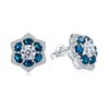 RANDES December Birthstone Earrings 925 Sterling Silver Blue Flower Earring