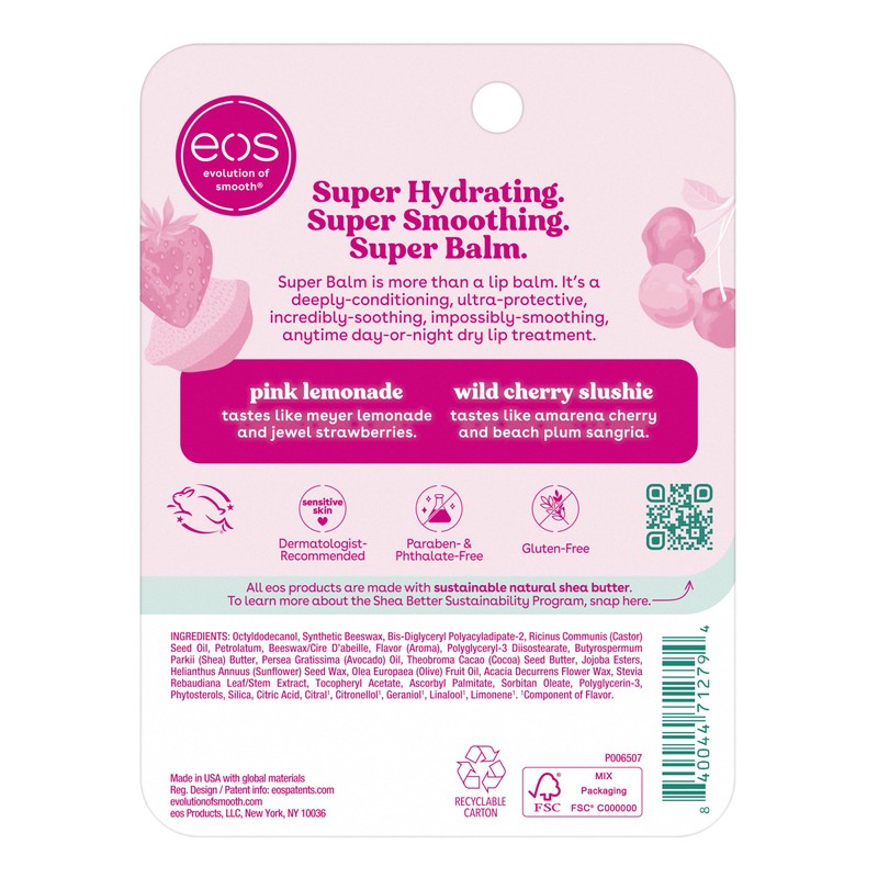 eos 24H Moisture Super Balm - Pink Lemonade & Wild