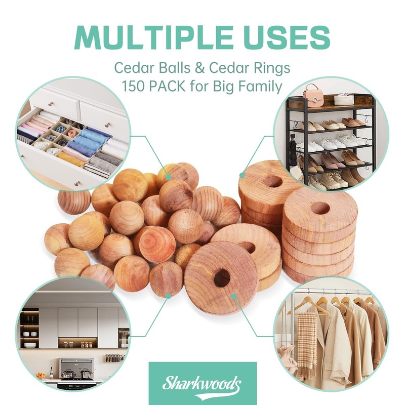 Cedar Blocks for Clothes Storage 100 Pack, 100% Natural Aromatic