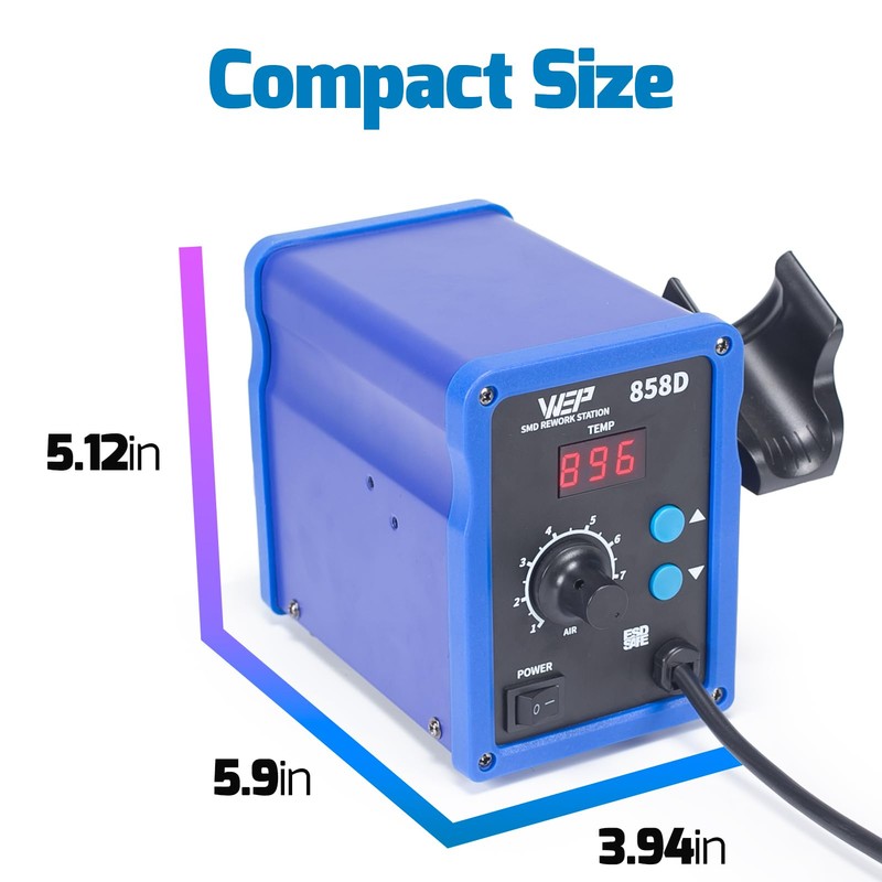 WEP 858D Hot Air Rework Soldering Station with Temperature Control,