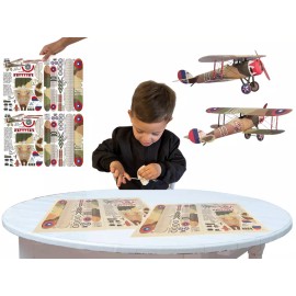 Paper 2 plans of the Niuport 28 airplane to assemble in thick cardboard scale 1:32