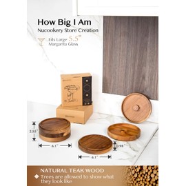 Nucookery 3-Tier Wood Bar Glass Rimmer, 5.6" Margarita Salt Rimmer Set, Sugar and Salt Rimmer Tray for Juice Cocktails, Bartender Bar Party Tool, Drinks Bar Accessories Box for Home Bar, Acacia Wood