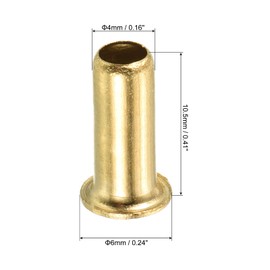 PATIKIL 4mm Tube Brass Compression Fittings, 10 Pack Insert Tube Support Compression Sleeve Fitting