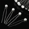 40Pcs U-Shaped Bridal Hairpins with Rhinestone and Pearl Alloy Metal